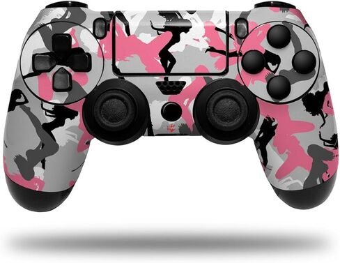 Decal Vinyl Skin Compatible with Sony PlayStation 4 Controller Sexy Girl Silhouette Camo Pink (Controller NOT Included) in Kuwait