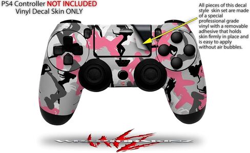 Decal Vinyl Skin Compatible with Sony PlayStation 4 Controller Sexy Girl Silhouette Camo Pink (Controller NOT Included) in Kuwait