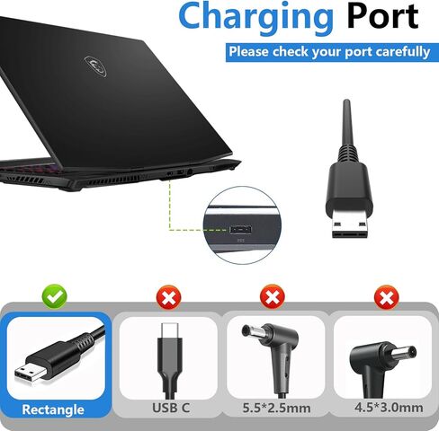 400W 20V 20A AC Adapter for MSI Raider Titan 18 HX AI A2XWJG A2XWIG Vector A18 HX A9WIG A9WHG Laptop Charger A23-400P1A A400A001P ADP-400CB B Power Supply in Kuwait
