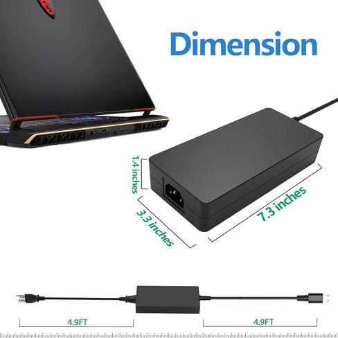 400W 20V 20A AC Adapter for MSI Raider Titan 18 HX AI A2XWJG A2XWIG Vector A18 HX A9WIG A9WHG Laptop Charger A23-400P1A A400A001P ADP-400CB B Power Supply in Kuwait