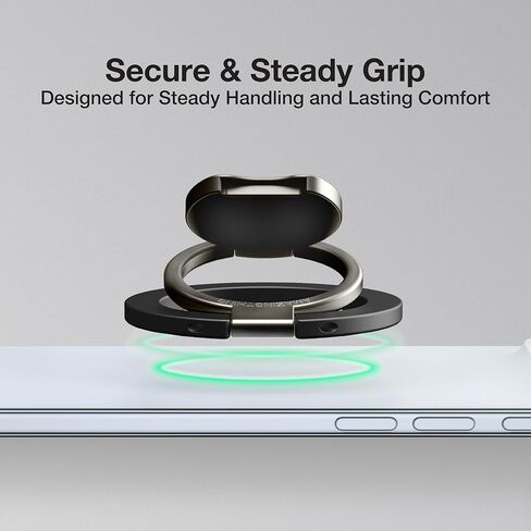 AMAZINGthing [Titan PRO MagFlex Grip Removable Phone Grip & Kickstand, Dual-Magnetic Mount, MagSafe-Compatible for iPhone 17/16/15/14/13/12 and MagSafe Cases Black in Saudi Arabia