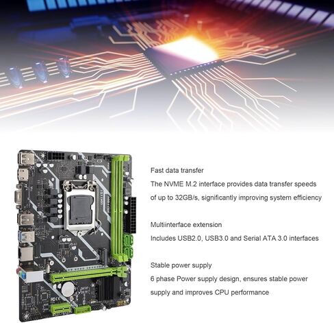 اللوحة الأم للكمبيوتر المكتبي H311 DS4، LGA1151 DDR4 NVME M.2 مع مصدر طاقة 6 مراحل، لـ Core 6 7 8 in Kuwait