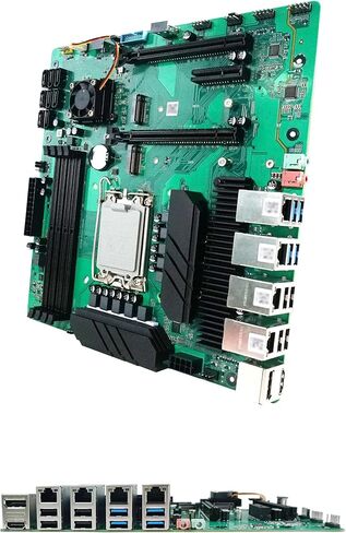 اللوحة الأم NAS بشريحة Z690، اللوحة الأم الصناعية تدعم معالجات Intel 12/13/14th LGA1700، شبكة i226 4x2.5G، 8xSATA، 4K DP HDMI، فتحات PCIE X16/X4، 4*M.2 NVMe، 4*DDR4، جدار حماية لجهاز التوجيه الناعم M-ATX in Kuwait