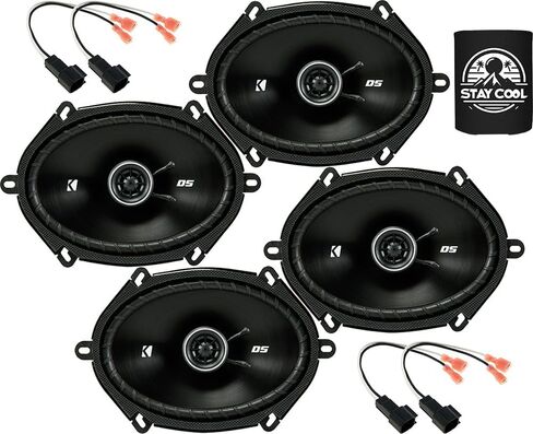 KICKER Speakers 6X8 inch for Ford Expedition 1999-2014 Upgrade Kit - 4 Pack of DS Series with Harness, Coaxial Car Audio Front and Rear Door Speaker DSC680, 43DSC6804 in Kuwait
