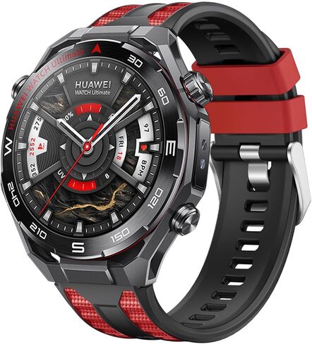 حزام ساعة VeveXiao One Click 22 مم من السيليكون متوافق مع ساعة Huawei Watch Ultimate 2/1 Band سوار ناعم متين من السيليكون بديل لـ GT 6/5/4/3 Pro 46mm للسيدات والرجال in Kuwait