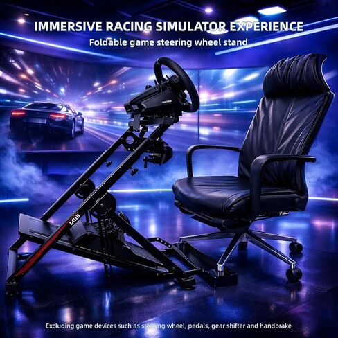 LGIB Foldable Sim Racing Wheel Stand with Seat Slot, Fully Adjustable Racing Simulator Cockpit, Supports Shifter & Handbrake, Compatible with Logitech, Thrustmaster, Moza for PS5, PS4, Xbox & PC in Kuwait