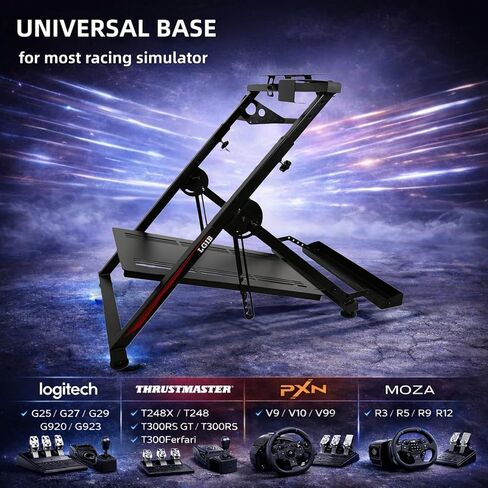 LGIB Foldable Sim Racing Wheel Stand with Seat Slot, Fully Adjustable Racing Simulator Cockpit, Supports Shifter & Handbrake, Compatible with Logitech, Thrustmaster, Moza for PS5, PS4, Xbox & PC in Kuwait