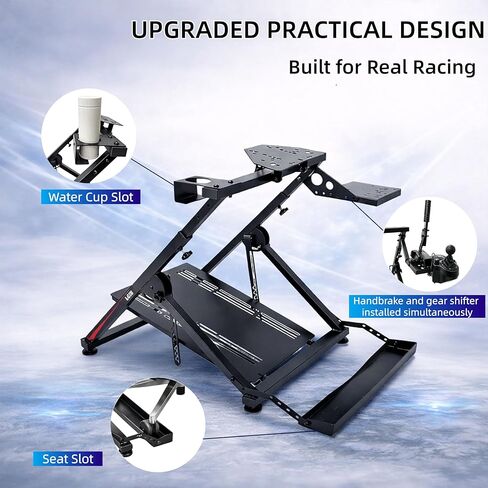 LGIB Foldable Sim Racing Wheel Stand with Seat Slot, Fully Adjustable Racing Simulator Cockpit, Supports Shifter & Handbrake, Compatible with Logitech, Thrustmaster, Moza for PS5, PS4, Xbox & PC in Kuwait