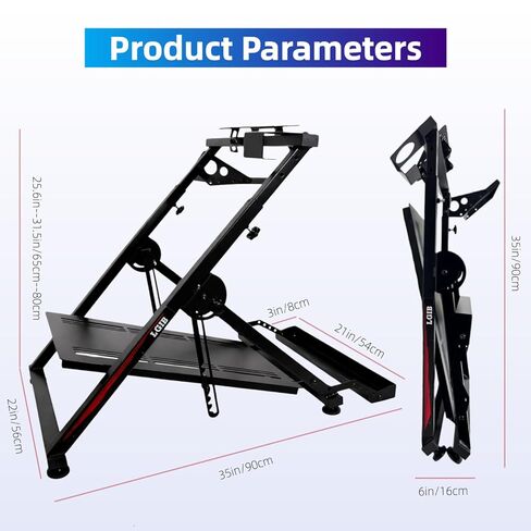 LGIB Foldable Sim Racing Wheel Stand with Seat Slot, Fully Adjustable Racing Simulator Cockpit, Supports Shifter & Handbrake, Compatible with Logitech, Thrustmaster, Moza for PS5, PS4, Xbox & PC in Kuwait