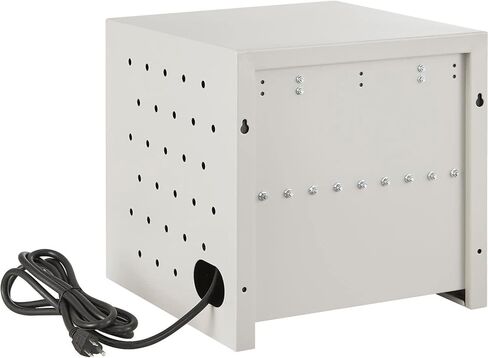 Global Industrial Wall or Desk Tablet Charging Station, Up to 8 Device Capacity, Steel Construction, 19" W x 13" D x 14" H, 120V, 30 Lbs Capacity, Beige, Assembled in Kuwait