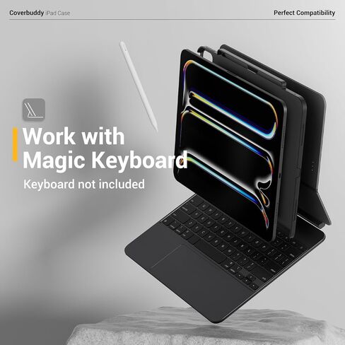 MAGEASY CoverBuddy for 2024 iPad Pro 13" - iPad Pro Case Compatible with Magic Keyboard for iPad Pro (M4), Enhanced Thickness & Heat Dissipation - (White 5.0) in Kuwait
