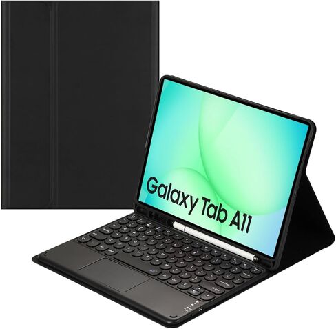 Touch Keyboard Case for Samsung Galaxy Tab A11 8.7 Inch 2025 and Galaxy Tab A9 8.7Inch 2023 - Soft TPU Cover with Detachable Bluetooth Touch Keyboard (Blue) in Saudi Arabia