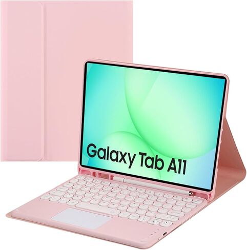 Touch Keyboard Case for Samsung Galaxy Tab A11 8.7 Inch 2025 and Galaxy Tab A9 8.7Inch 2023 - Soft TPU Cover with Detachable Bluetooth Touch Keyboard (Blue) in Saudi Arabia