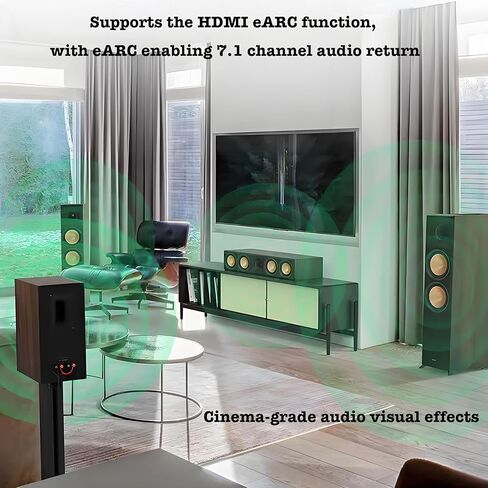 موزع HDMI eARC 4K@60 هرتز 1 في 2، محول HDMI 2 في 1 مع مستخرج صوت eARC لمكبر الصوت، مكبر الصوت، دعم EDID، Toslink SPDIF البصري، محوري in Kuwait