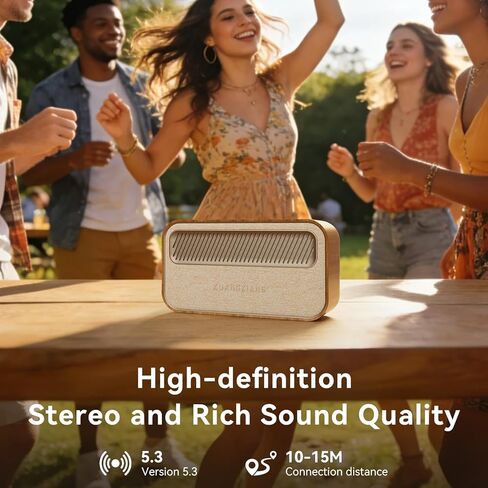 Bluetooth Speaker 45W(Peak) Wireless Portable Speaker with Bass, TWS Pairing, AUX, TF Card, Voice Assistant, Loud Wireless Wood Speakers, Retro Speaker for Home Party, Outdoor Camping in Kuwait