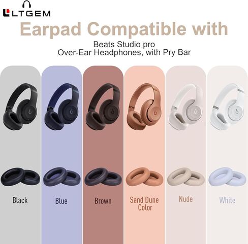 Replacement Ear Pads for Beats Studio Pro Headaphone, Soft and Sweat-Proof Protein PU EarPad for Beats Studio Pro Headaphone, Noise-reducing Memory Foam(Black) in Kuwait