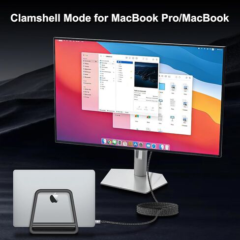 كابل USB-C إلى DisplayPort بطول 6.6 أقدام (16K@60 هرتز 8K@120 هرتز)، 80 جيجابت في الثانية سلك USB C إلى DP 2.1 Thunderbolt 3/4/5 متوافق مع MacBook Pro/Air، وiPhone 17 Pro Max، وiPad Pro، وiMac، وXPS. in Kuwait