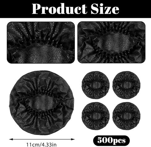 500 PCS Disposable Headphone Covers, 11 cm Headphone Covers Bulk Non-Woven Sanitary Fabric Earphone Cover for Libraries, Gyms, Electronics Stores, Learning, Sports and Gaming-Black in Kuwait