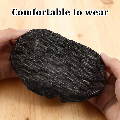 500 PCS Disposable Headphone Covers, 11 cm Headphone Covers Bulk Non-Woven Sanitary Fabric Earphone Cover for Libraries, Gyms, Electronics Stores, Learning, Sports and Gaming-Black in Kuwait