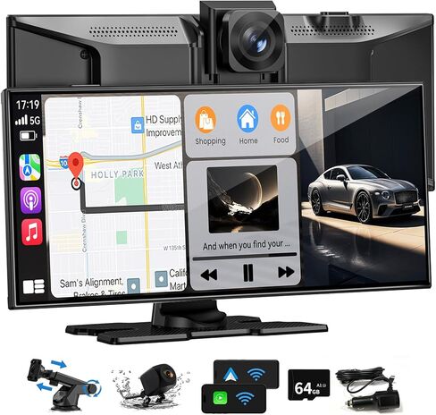 Carplay Screen for Car, Largest 11.5" Wireless Carplay & Android Auto Screen with 4K Dashcam / 1080P Rear Camera, Compatible with A-pple Carplay, Bluetooth, FM, TF Card, Voice Control, Navigation in Kuwait
