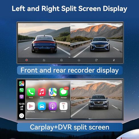 Carplay Screen for Car, Largest 11.5" Wireless Carplay & Android Auto Screen with 4K Dashcam / 1080P Rear Camera, Compatible with A-pple Carplay, Bluetooth, FM, TF Card, Voice Control, Navigation in Kuwait