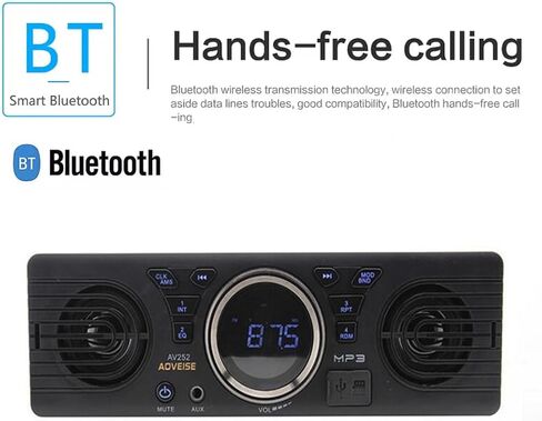 Car Radio with 2 Speakers, Bluetooth Car Stereo Car MP3 Player Support FM Radio/USB/TF Card/AUX in, Universal 1 Din 12V Car Audio Receivers in Kuwait