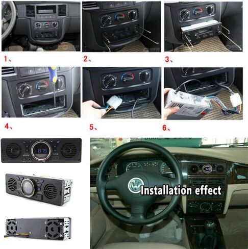 Car Radio with 2 Speakers, Bluetooth Car Stereo Car MP3 Player Support FM Radio/USB/TF Card/AUX in, Universal 1 Din 12V Car Audio Receivers in Kuwait