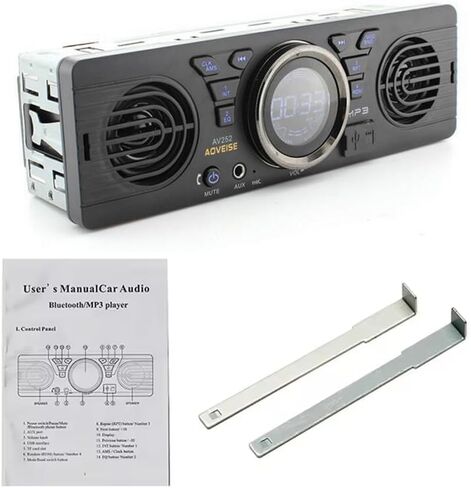 Car Radio with 2 Speakers, Bluetooth Car Stereo Car MP3 Player Support FM Radio/USB/TF Card/AUX in, Universal 1 Din 12V Car Audio Receivers in Kuwait