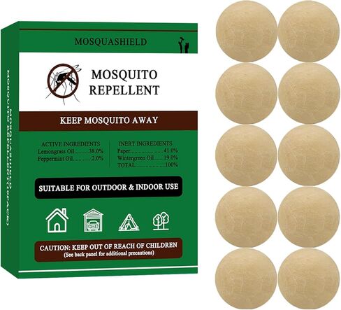 Mosquito Repellent Balls,Mosquito Repellent for Outdoor Patio,Natural Mosquito Deterrent for Outdoor, Yard, Room, Effective Mosquito Control for Camping, Home & Garden - 10 Balls in Kuwait