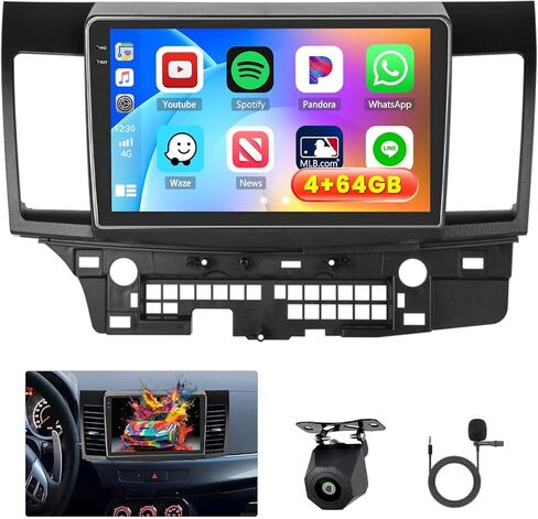 5Ghz WiFi 4G+128G Android 15 Car Radio for Mitsubishi Lancer 2008-2017(for Rockford System) Car Stereo with Wireless Carplay Android Auto,10inch IPS Touchscreen,Bluetooth 5.0,GPS,FM/RDS SWC in Kuwait