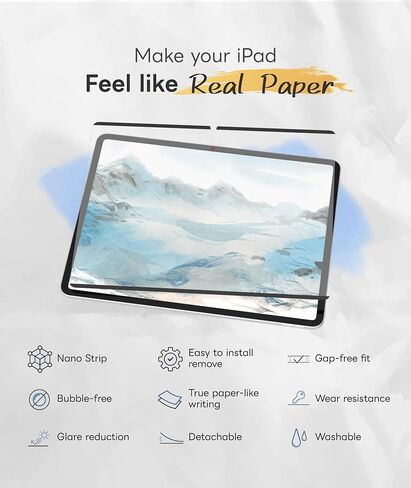 واقي شاشة قابل للفصل من EIP لجهاز Lenovo Chromebook Duet Gen 9 2025 (10.95 بوصة)، تقنية نانو قابلة لإعادة الاستخدام، سهل التركيب والفصل، مضاد للتوهج، رسم ورسم مثل الورق in Kuwait