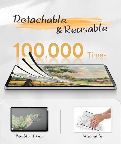 واقي شاشة قابل للفصل من EIP لجهاز Lenovo Chromebook Duet Gen 9 2025 (10.95 بوصة)، تقنية نانو قابلة لإعادة الاستخدام، سهل التركيب والفصل، مضاد للتوهج، رسم ورسم مثل الورق in Kuwait