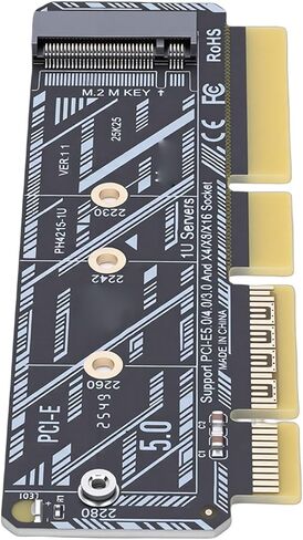 بطاقة محول M.2 SSD إلى PCIe، محول M.2 Mkey رفيع إلى PCIe 5.0 X16 لخادم 1U مع مؤشر LED مدمج، متوافق مع NVMe 2230 2242 2260 2280 SSD in Kuwait