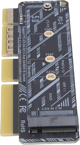 بطاقة محول M.2 SSD إلى PCIe، محول M.2 Mkey رفيع إلى PCIe 5.0 X16 لخادم 1U مع مؤشر LED مدمج، متوافق مع NVMe 2230 2242 2260 2280 SSD in Kuwait