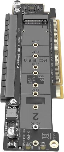 GOWENIC PCIe to M.2 Adapter Card, Supports PCIe 5.0 4.0 3.0 with Bifurcation Design for Dual NVMe SSDs, Compatible with U.2 Adapters and SFF 8639, Backward Compatible for Desktop PC in Kuwait