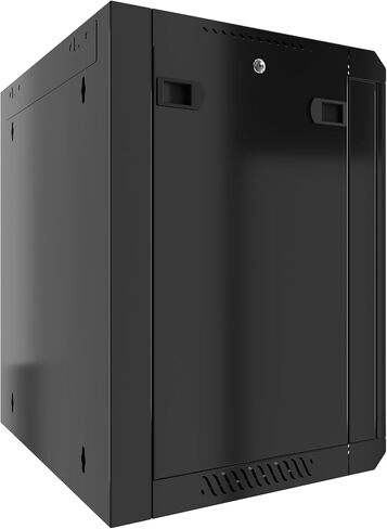 Sysracks 12U Wall Rack Mount Server 18" Deep Network Cabinet, Server Rack with Fan, Removable Side Panels, Locking Glass Door 19" Computer Cabinet Enclosure Network Rack Case SRE 12.450 in Kuwait