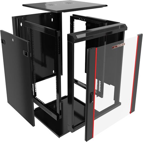 Sysracks 12U Wall Rack Mount Server 18" Deep Network Cabinet, Server Rack with Fan, Removable Side Panels, Locking Glass Door 19" Computer Cabinet Enclosure Network Rack Case SRE 12.450 in Kuwait