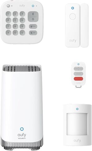 مجموعة نظام أمان الإنذار eufy المكونة من 5 قطع مع HomeBase 3، أنظمة أمان المنزل الذكي أو الأعمال اللاسلكية، قابلة للتوسيع، سهلة الإعداد، التحكم في التطبيق، بدون رسوم شهرية in Kuwait
