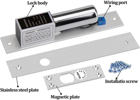 LIBO Electric Bolt Lock 2 Wires Lines DC 12V Fail Safe Electronic Lock Normal Temperature for Glass Wooden Iron Door Access Control System in Kuwait