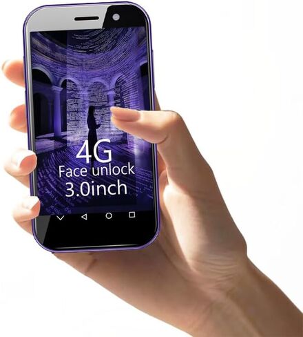 Mini Phone 4G Unlocked Smartphone 3.0" HD Android Face ID Dual Sim Quad Core 2600mAh Kids Mini Premium Child Small Compact Mobile Student Pocket Cellphone, 3+32GB (Girl Pink) in Kuwait
