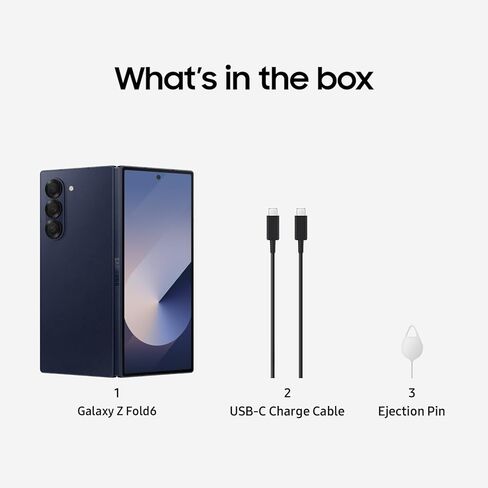 Samsung Galaxy Z Fold 6, 256GB, Navy - Unlocked (Renewed) in Kuwait