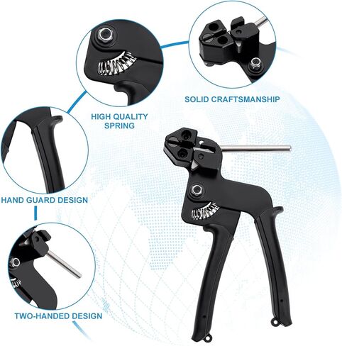 Heavy Duty Metal Zip Ties Tool Kit with 100pcs Self-locking Stainless Steel Zip Ties, Metal Tie Wrap Gun Kit for Chain Link Fence ties, Stainless Steel Cable Tie Gun for Fastening Cutting in Kuwait