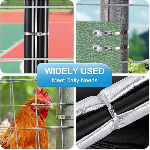 Heavy Duty Metal Zip Ties Tool Kit with 100pcs Self-locking Stainless Steel Zip Ties, Metal Tie Wrap Gun Kit for Chain Link Fence ties, Stainless Steel Cable Tie Gun for Fastening Cutting in Kuwait