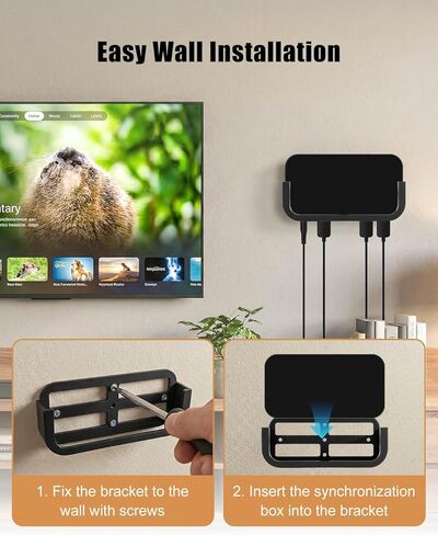 حامل حائط مناسب لصندوق مزامنة HDMI Play HDMI 4K من Philips Hue، حامل صندوق مع مجموعة براغي، حامل تثبيت على الحائط موفر للمساحة in Kuwait