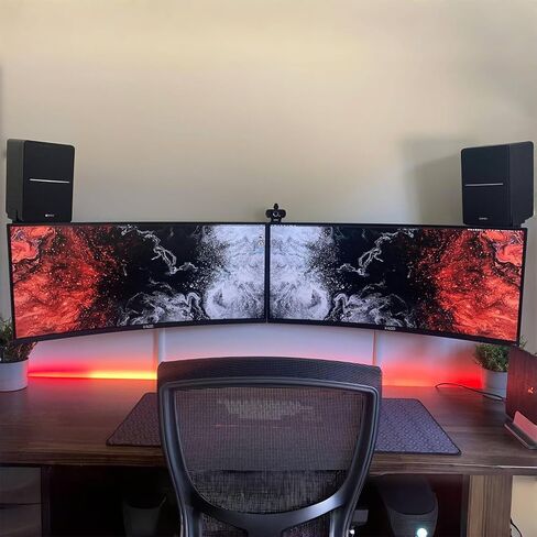 إعداد شاشة الألعاب المزدوجة Kado - 2 حزمة 34 بوصة منحنية 1500R 21:9 Ultrawide 3440x1440 165 هرتز 1 مللي ثانية WQHD شاشة كمبيوتر، إعداد مكدس AMD FreeSync Premium، VESA Mount HDMI DisplayPort مكبرات صوت مدمجة in Kuwait
