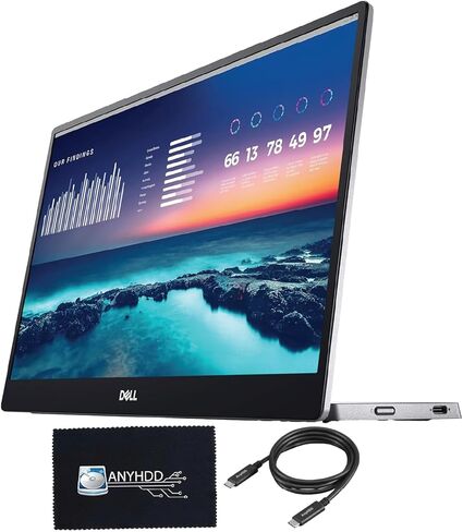 P1424H شاشة Dell المحمولة مقاس 14 بوصة لشاشة FHD LED مع إنتاجية الشاشة المزدوجة، والتبديل داخل الطائرة، واتصال USB-C، والإضاءة الزرقاء المنخفضة، وبرنامج إدارة العرض in Kuwait