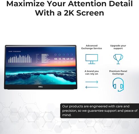 P1424H شاشة Dell المحمولة مقاس 14 بوصة لشاشة FHD LED مع إنتاجية الشاشة المزدوجة، والتبديل داخل الطائرة، واتصال USB-C، والإضاءة الزرقاء المنخفضة، وبرنامج إدارة العرض in Kuwait