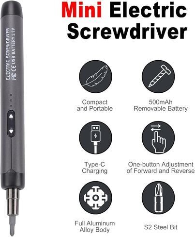 Weytoll Electric Screwdriver Kit, Mini Electric Screwdriver, with 38 Bits, 6 Pry Tools and Storage Case, Precision Screwdriver Set, Portable Cordless Kit for PC, Phone, Electronics Repair in Kuwait