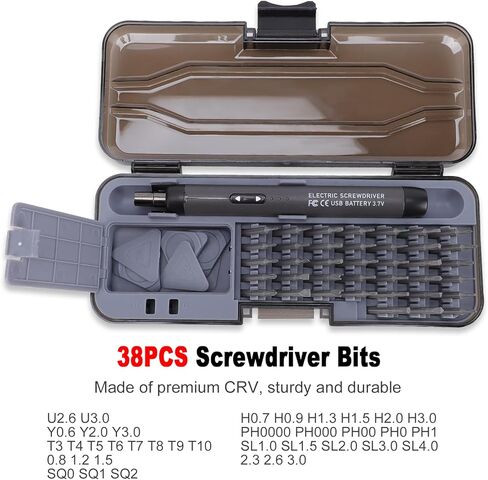 Weytoll Electric Screwdriver Kit, Mini Electric Screwdriver, with 38 Bits, 6 Pry Tools and Storage Case, Precision Screwdriver Set, Portable Cordless Kit for PC, Phone, Electronics Repair in Kuwait