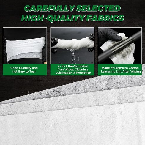 Gun Cleaning Wipes - Field & Range Pre-Saturated CLP Gun Wipes for Cleaning, Lubricating & Protecting - Gun Cleaning Supplies Suitable for All Firearms, 160 Count 6×7 Inch in Kuwait